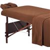Master Massage Equipment Master Massage - Set di 3 rivestimenti in flanella, per lettino da massaggio, in cotone, colore: Marrone