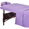 Master Massage Equipment Master Massage - Set di 3 rivestimenti in flanella, per lettino da massaggio, in cotone, colore: viola
