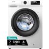 Hisense WFQP701219VM lavatrice Caricamento frontale 7 kg 1200 Giri/min Bianco