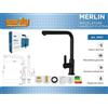 MERLIN Miscelatore Lavello Cucina Canna Girevole Nero Opaco Easily 94027 dfh