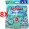 SPONTEX 8 X Spontex Microfibre 3 Panni Mosaik 30x40