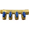 TIEMM COLLETTORE NINO 4 VIE CON VALVOLE A SFERA 3/4 x 1/2 4 vie Blu