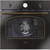 Candy Classic Forno Elettrico da Incasso Ventilato, 65 Litri, Classe A+, Funzione Pizza, 8 Programmi di Cottura, Design Rustico con Orologio Analogico, 59,5 x 59,5 x 56,8 cm, Nero - FCC604GH/E