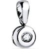 Pendente Oro Bianco 18k 750 6 MM Diamante Lab 0,07 Ct G-VS2 2,5 MM