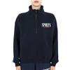 SPORTY & RICH Women Sport Logo Printed Half-Zip Sweatshirt (Navy) 63711561 [U]