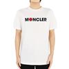 Moncler Men's Baseball Lettering Logo T-Shirt (White) 8C00008 829HP 75470119 [U]