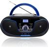 LONPOO BOOMBOX PORTATILE STEREO LETTORE CD RADIO FM BLUETOOTH USB LP-D02