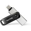 SanDisk FLASH DRIVE 128GB IXPAND GO LIGHTNING DESIGN GIREVOLE USB 3.0 PER IPHONE E IPAD