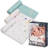 Lionelo Bamboo Set 3 Pezzi Mussole per neonato 70x70 cm in cotone bambù 100% Dot