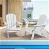 VEVOR Sedie Adirondack Set di 2 Sedie da Giardino per Tutte Stagioni Bianco