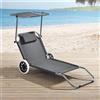 Capra Group Sdraio spiaggina da mare e spiaggia con ruote, schienale regolabile