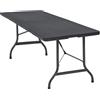 Casaria Tavolo da Giardino 183x76 cm Pieghevole Resi Effetto Rattan Nero, 180 Cm