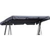 QUICK STAR Copertura Dondolo 3 Posti 200 x 145 cm Grigio Impermeabile Tettuccio per