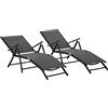 Outsunny Set 2 Sdraio da Giardino Pieghevole Regolabile 7 Posizioni