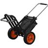 HOMCOM SPORTNOW Carrello Spiaggia Pieghevole in Alluminio e PU con Cavalletto e Manico