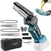Motosega a Batteria 6" - Motosega a Una Mano Con Set 8" (2-In-1), Oliatore Autom