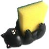 Paolo Chiari Porta Spugna, Pratica per Cucina o Bagno, in M 13x6x6 cm Gatto Nero