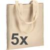 Artexia Borsa Shopper 5 pezzi - Borsa in Cotone 42x38cm - Materiale Tel Naturale
