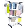 HOMIDEC Stendino, 4 Livelli Stendibiancheria Verticale Allungabile con Ruote, Ac