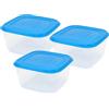 GIO STYLE GIO'STYLE Set di 3 Contenitori Ermetici per Alimenti - 0.5L + 1L + 1.5L - Made i