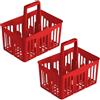 VIRSUS 2 Cestelli Portabottiglie in Plastica 8636, misura 31x22x35 cm, Por Rosso