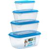 GIO STYLE GIO'STYLE Set di 4 Contenitori Ermetici per Alimenti - 0.5L + 1L + 1.5L + Single