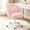 HDHNBA Sedia Vanity Velluto Petalo - Sedia da Scrivania Moderna Imbottita e Rosa