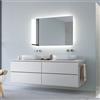 Foxydry Specchio da parete con led, specchio rettangolare,specchiera bagno senza cornice