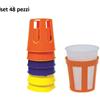 Set 48 Pezzi SottoBicchieri Reggi Sotto Bicchiere Porta Plastica Colorati idea
