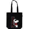 Grupo Erik Tote Bag Snoopy Peanuts - Borsa in Tela di Cotone Riutilizzabile Nero
