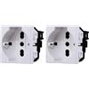 Ettroit MODULI PRESE INTERRUTTORI SHUKO PULSANTI USB DIMMER COMPATIBILE MATIX (MODULO PRESA SCHUKO STANDARD TEDESCO E ITALIA) (Confezione da 2)