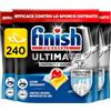 Finish Ultimate Infinity Shine Pastiglie Lavastoviglie, 80 Capsule Lavastoviglie al Limone, Pastiglie per Lavastoviglie contro lo Sporco e i Residui Incrostati (Confezione da 3)