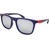 Superdry SDS 5016 Polarizzati Sole Opaco Blu Con Lenti a Specchio Argento 106P
