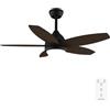 Cecotec - Ventilatore da Soffitto con Luce EnergySilence Aero 4200 Nero e Legno Scuro - 53W, Diametro 42", Luce LED 15W in 3 Tonalità, Telecomando, Timer Selezionabile, 3 Velocità e 5 Pale