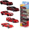 Hot Wheels Veicoli Ferrari set da collezione con 5 auto Ferrari con licenza