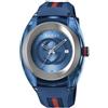 Gucci Orologio unisex Gucci Sync XXL 46mm YA137104 cinturino in gomma blu quadrante...