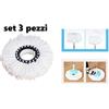 Set 3 Pz Ricambio Singolo Rotomop Mocio In Microfibra Roto Mop Super Five X5 cir