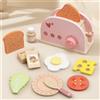 Set Tostapane Giocattolo Accessori Inclusi Tostapane in Legno Finitura Liscia