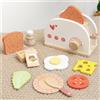 Set Tostapane Giocattolo Accessori Inclusi Tostapane in Legno Finitura Liscia