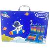 Astronauta Valigetta Con Pastelli Pennarelli Matite Colori Bambini 128 Pezzi reb