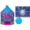 Tenda Da Gioco Per Bambini 100x135cm Blu Capanna Castello Circo Luna Cameretta