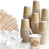 NEUTRI 100 KIT ACCESSORI CAFFE' BIO -BICCHIERE IN CARTA-PALETTA IN LEGNO-ZUCCHERO-