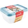 keeeper Set di 3 Contenitori per Congelare Alimenti, Coperchio su cui Scrivere, 3 x 1,25 L, 20,5 x 15,5 x 6,5 cm, Mia Magic Ice, Nordic Blue (Blu)