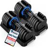 DH FitLife 25kg Manubri Regolabili da 4 a 25 kg, Set Manubri Componibili con 10 Pesi in 1