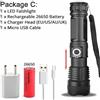 Flashlight Rechargeable China Torcia Ricaricabile Torcia a Zoom Regolabile HP 70 LED Lampada Nera 5 Modalità
