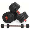 Set 2in1 Manubri Bilanciere 15Kg Dumbbell Pesi Regolabili Componibili Palestra
