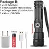 Flashlight Rechargeable China Torcia Ricaricabile Torcia a Zoom Regolabile HP 70 LED Lampada Nera 5 Modalità