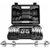 Set Manubri Bilanciere Pesi Regolabili Componibili 20Kg Palestra Acciaio