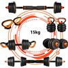 Set Manubri 6in1 Bilanciere Kettlebell Pesi Componibili 15Kg Da Palestra dfh