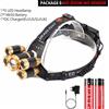 Powerful 5 China Potente 5 LED Fanale Testa Lampada Torcia Laser Campeggio Pesca Con Zoom Sensore